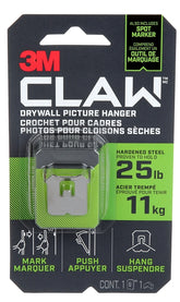 3M 3PH25M-1EF Picture Hanger, 25 lb, Steel, Drywall Mounting